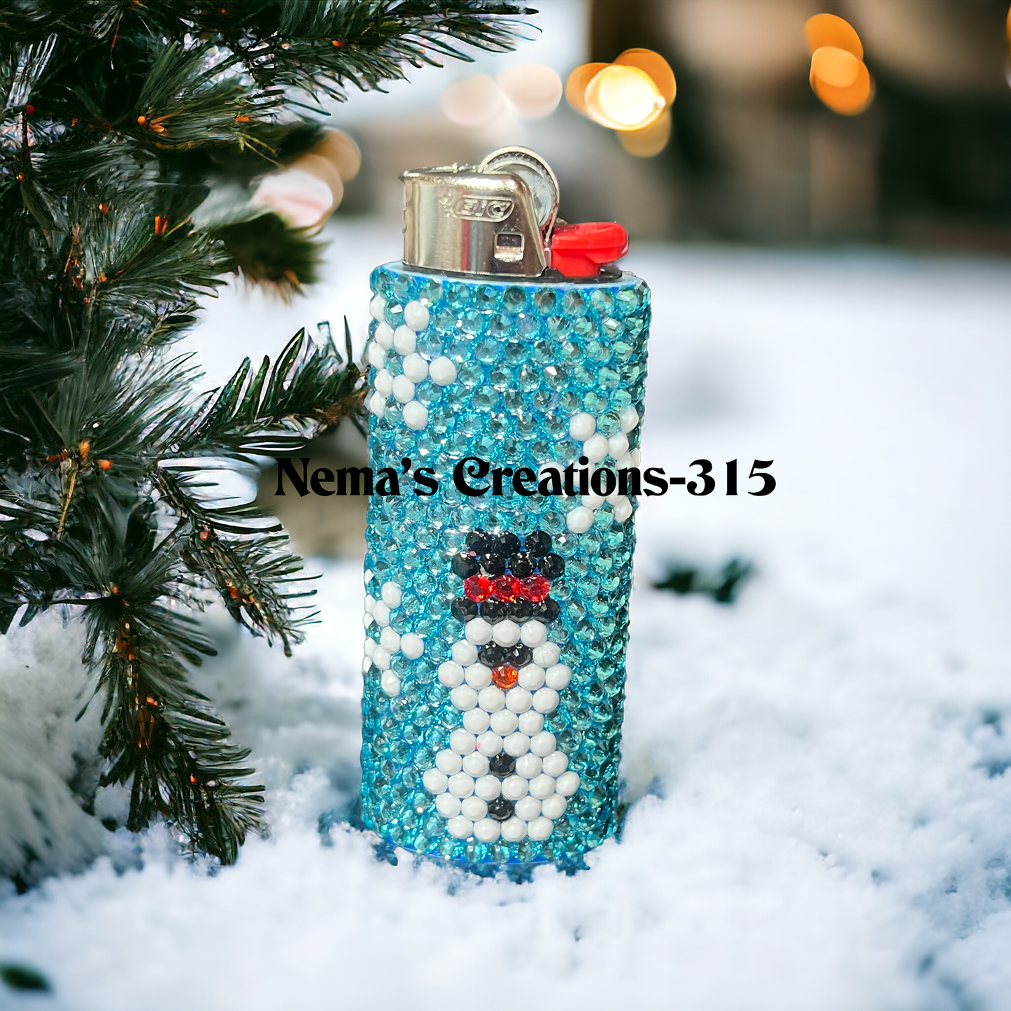 Snowman Rhinestone Template for Lighter Sleeve #LS189 *Digital File*